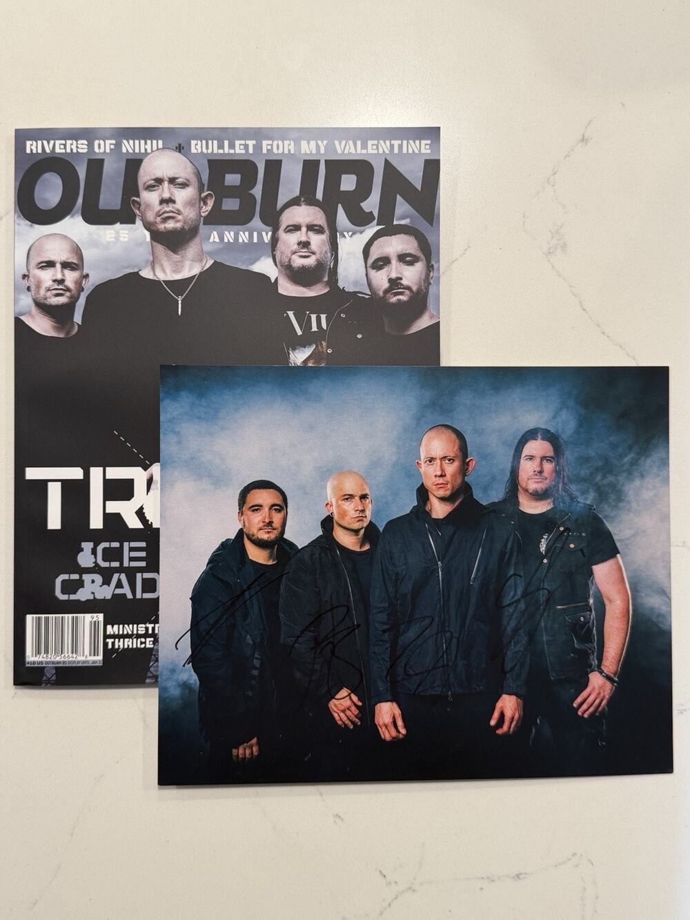 Trivium Outburn Magazine #95 Limited Edition, hand signed 8x10 photo, AUTOGRAPH